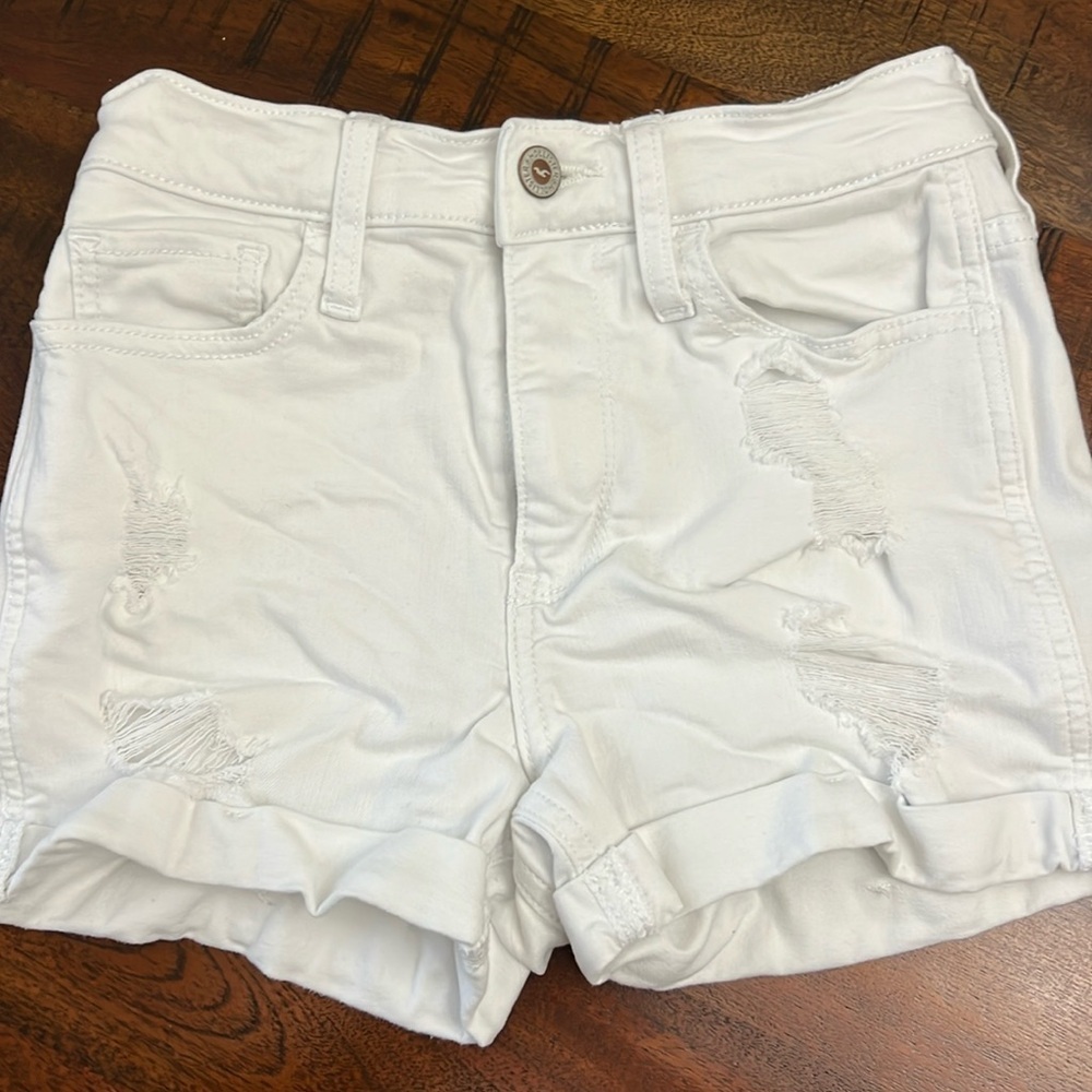 Hollister White Denim Shorts